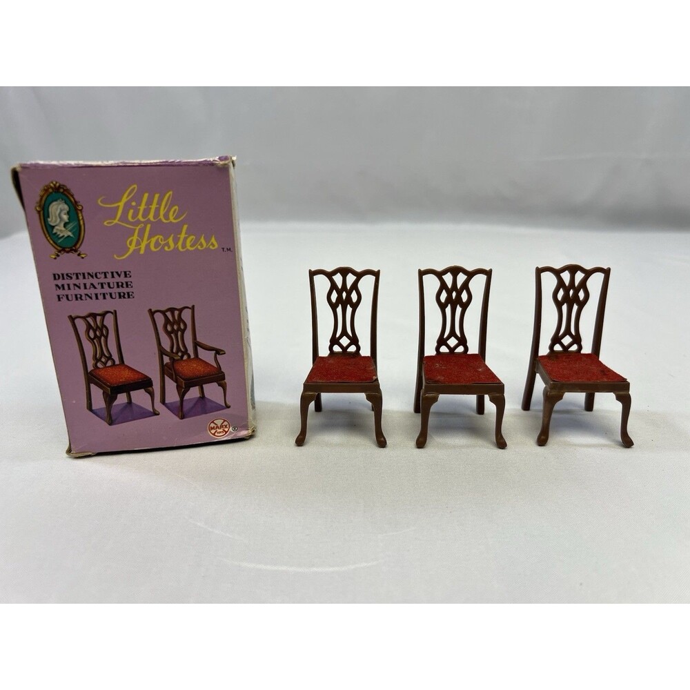 Vintage Little Hostess Miniature Dollhouse Furniture Chairs by Marx